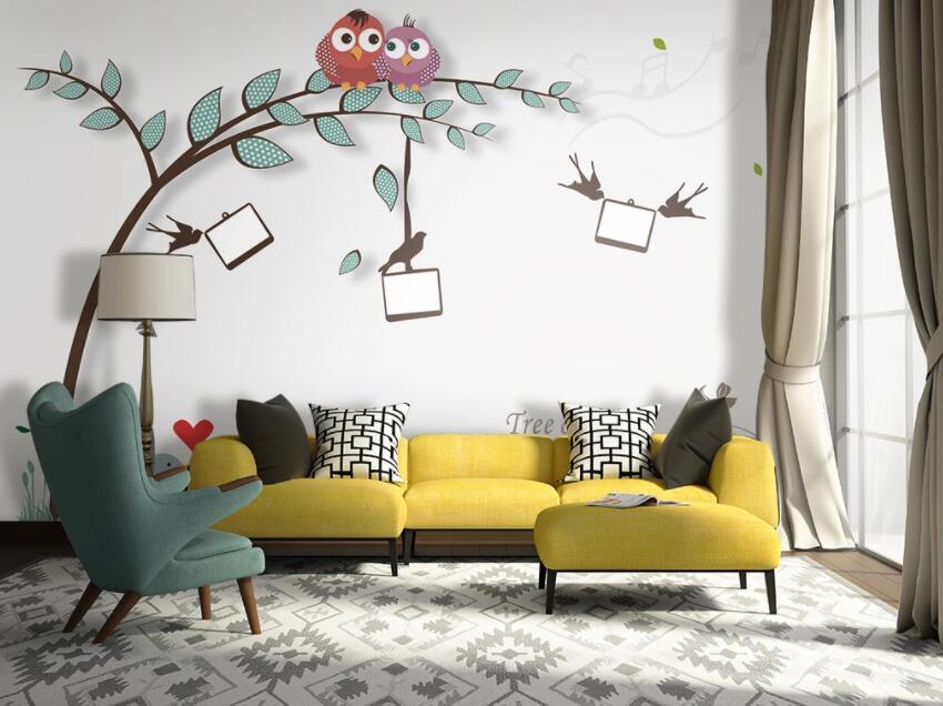 3D Branch Bird 280 Wall Murals Wallpaper AJ Wallpaper 2