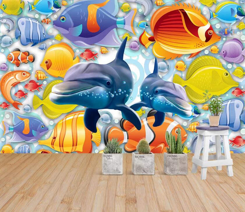 3D Submarine Fish WC23 Wall Murals Wallpaper AJ Wallpaper 2