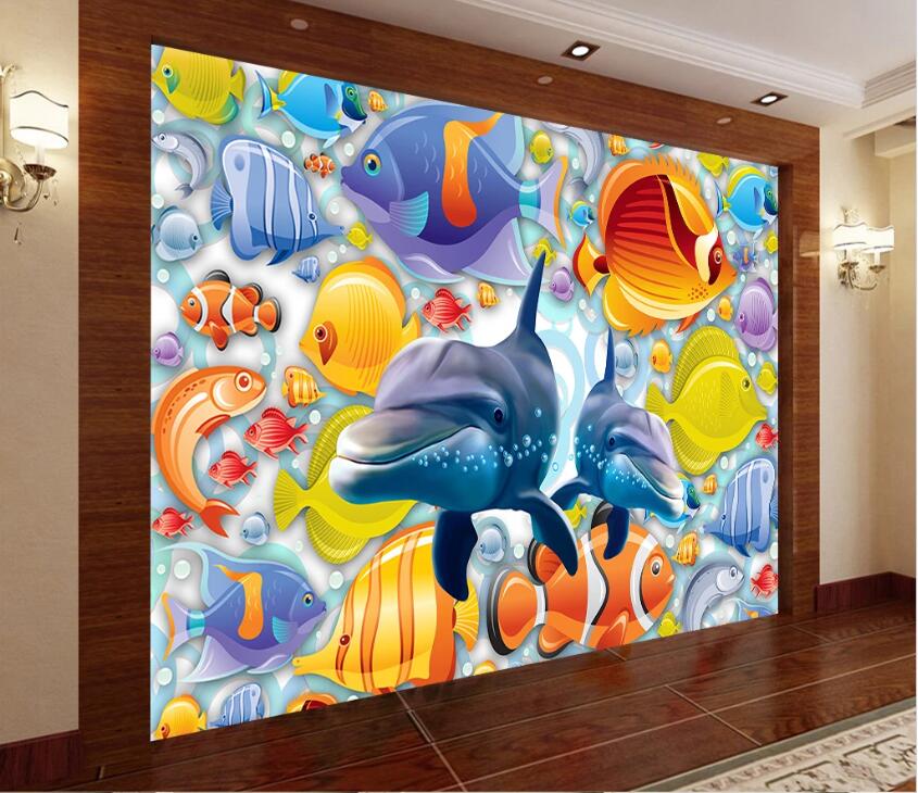 3D Submarine Fish WC23 Wall Murals Wallpaper AJ Wallpaper 2