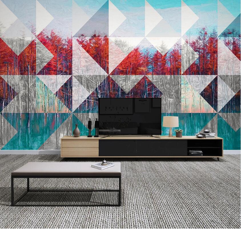 3D Color Geometry WC28 Wall Murals Wallpaper AJ Wallpaper 2