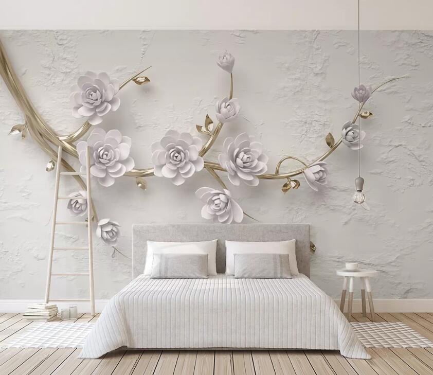 3D Pearl Flower WC72 Wall Murals Wallpaper AJ Wallpaper 2