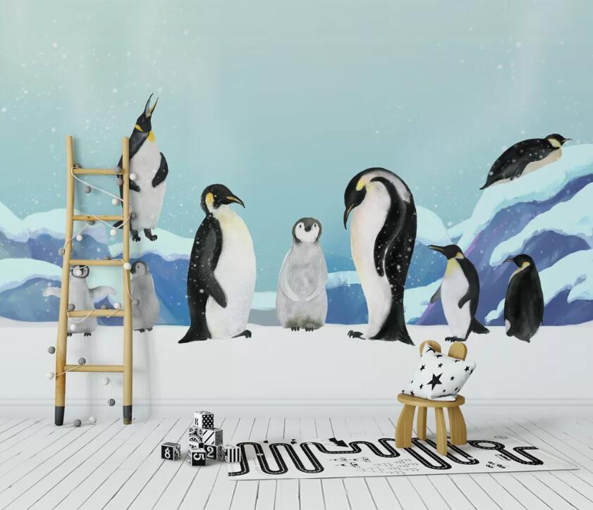 3D Arctic Penguin WC55 Wall Murals Wallpaper AJ Wallpaper 2