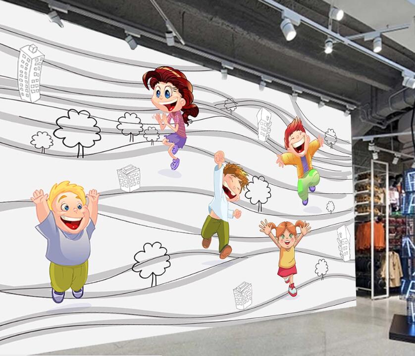 3D Cute Girl WC2556 Wall Murals