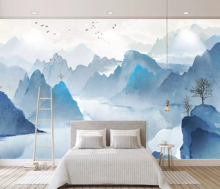 3D Mountain Peak WC21 Wall Murals Wallpaper AJ Wallpaper 2