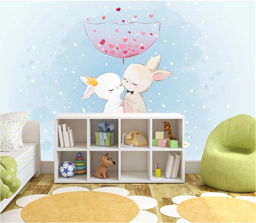 3D Cute Rabbit WC84 Wall Murals Wallpaper AJ Wallpaper 2