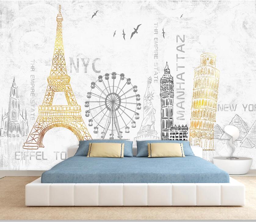 3D Lovely Tower WC45 Wall Murals Wallpaper AJ Wallpaper 2