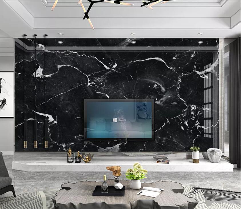 3D Black Marble WC2484 Wall Murals