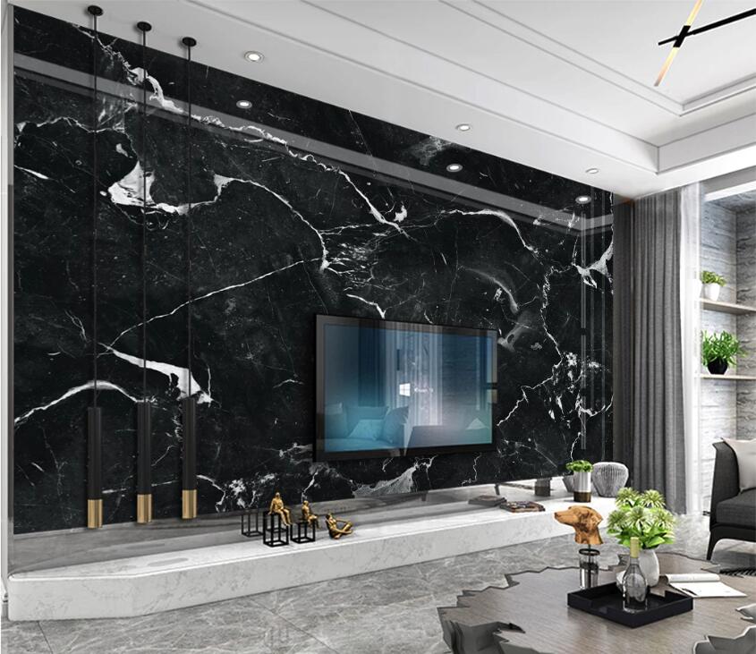 3D Black Marble WC2484 Wall Murals