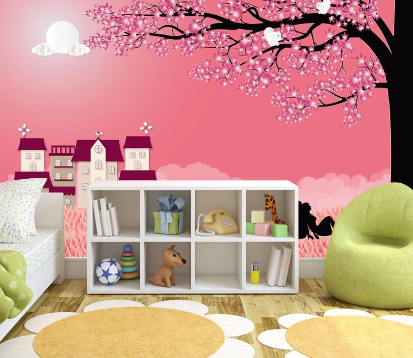 3D Pink Town WC44 Wall Murals Wallpaper AJ Wallpaper 2