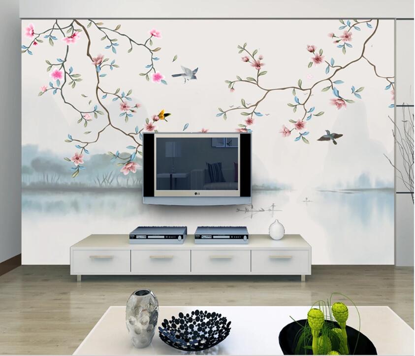 3D Flower Bird WC33 Wall Murals Wallpaper AJ Wallpaper 2