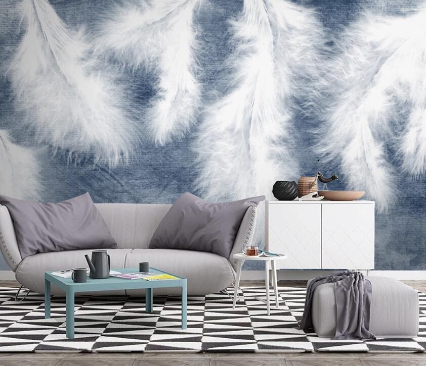 3D White Feather WC30 Wall Murals Wallpaper AJ Wallpaper 2