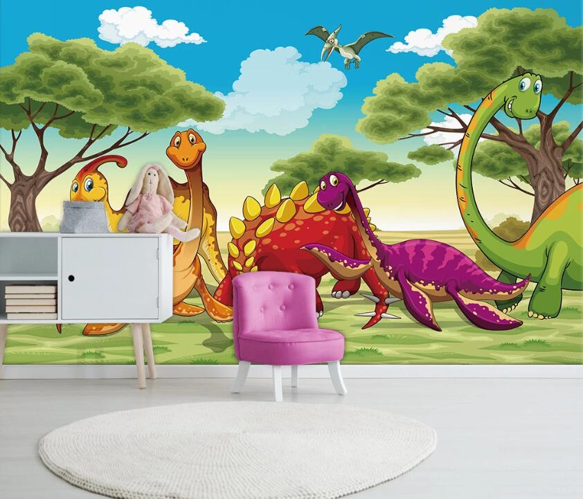 3D Dinosaur Tree WC2422 Wall Murals