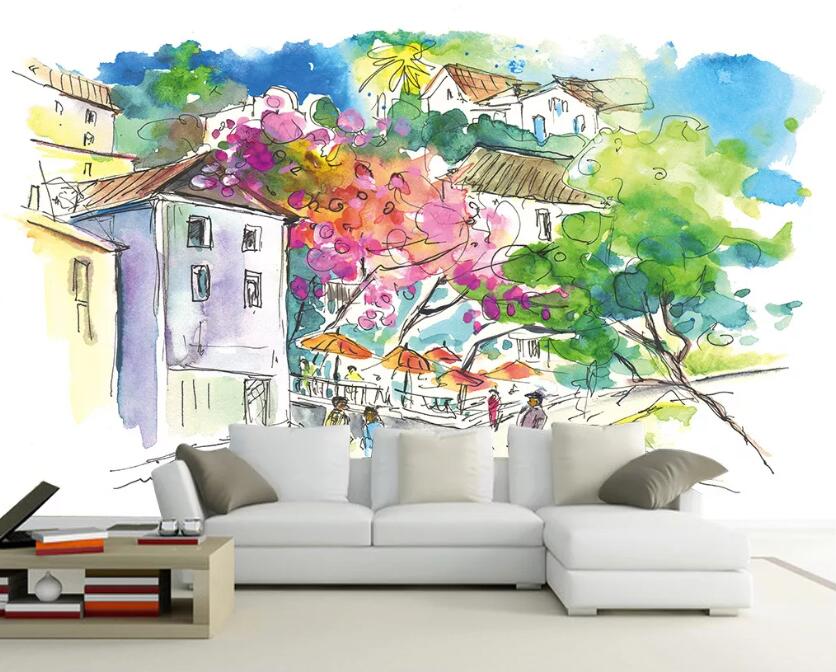 3D Colored Town WC48 Wall Murals Wallpaper AJ Wallpaper 2