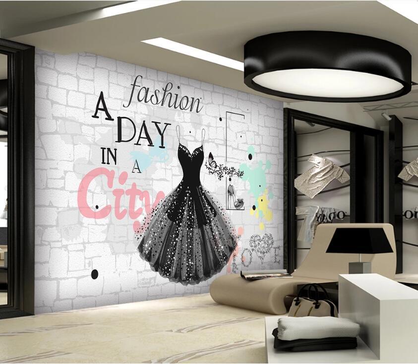 3D Black Skirt WC05 Wall Murals Wallpaper AJ Wallpaper 2