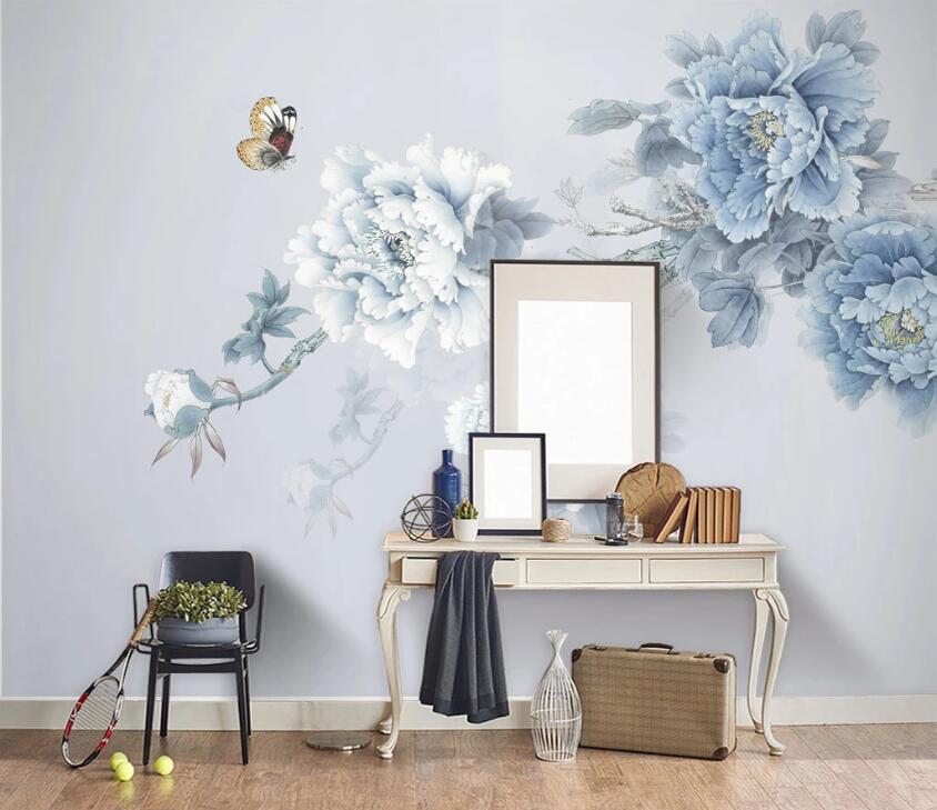 3D Flower Butterfly WC42 Wall Murals Wallpaper AJ Wallpaper 2