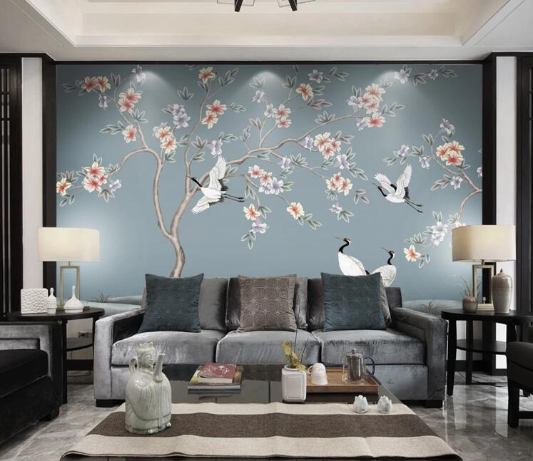 3D Flower Bird WC28 Wall Murals Wallpaper AJ Wallpaper 2