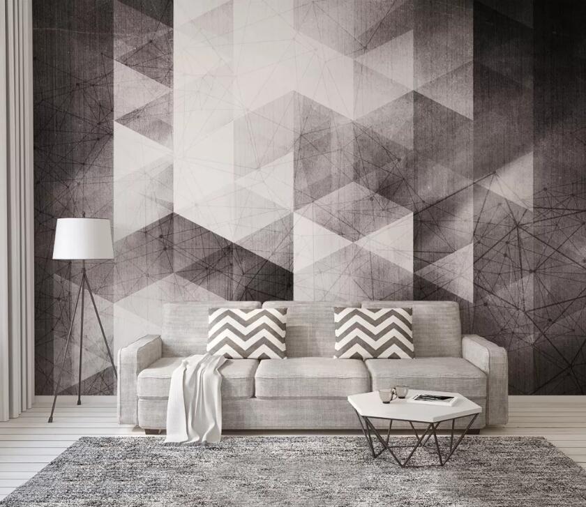 3D Gray Geometry WC21 Wall Murals Wallpaper AJ Wallpaper 2