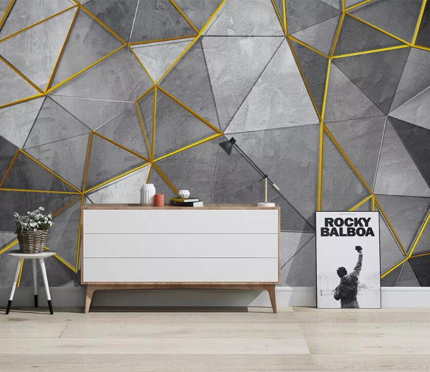 3D Gray Triangle WC2318 Wall Murals