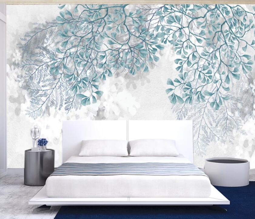 3D Green Leaf WC52 Wall Murals Wallpaper AJ Wallpaper 2