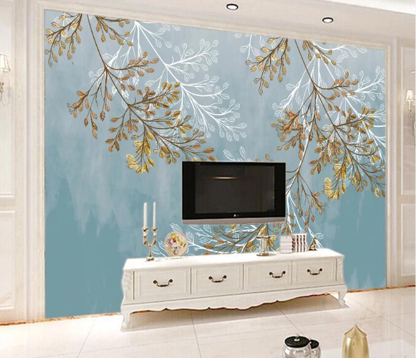 3D Leaves WC43 Wall Murals Wallpaper AJ Wallpaper 2