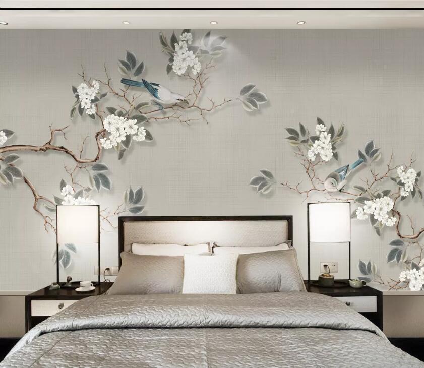 3D Branch Flower WC04 Wall Murals Wallpaper AJ Wallpaper 2