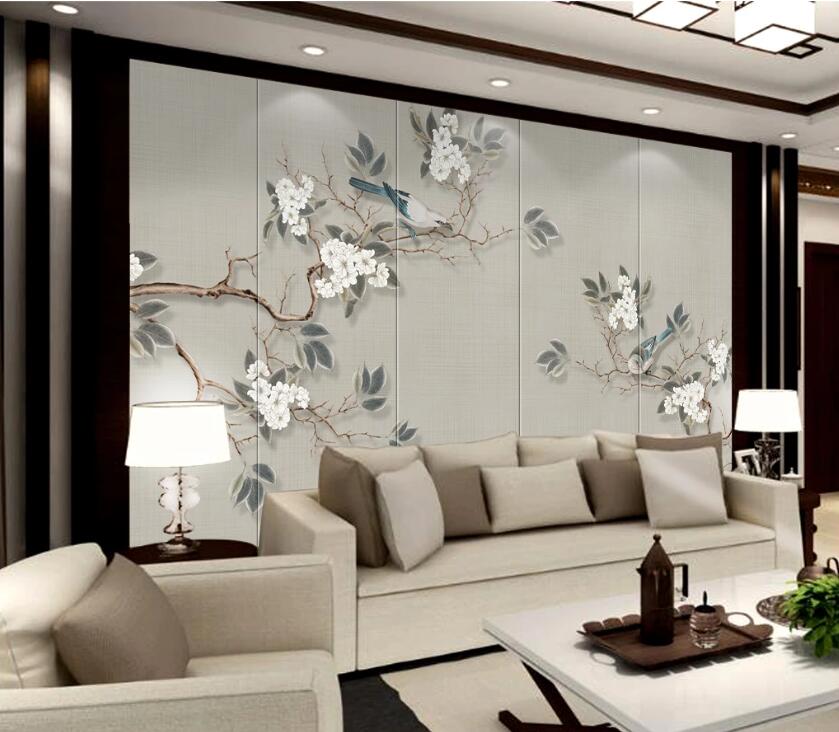 3D Plum Magpie WC2284 Wall Murals