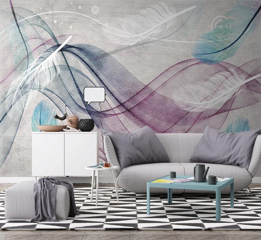3D Ethereal Feather WC2034 Wall Murals