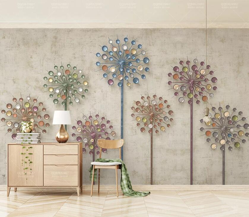 3D Diamond Dandelion WC29 Wall Murals Wallpaper AJ Wallpaper 2