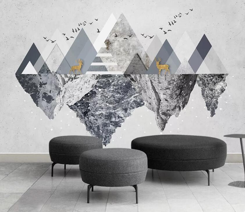 3D Triangle Deer WC1868 Wall Murals