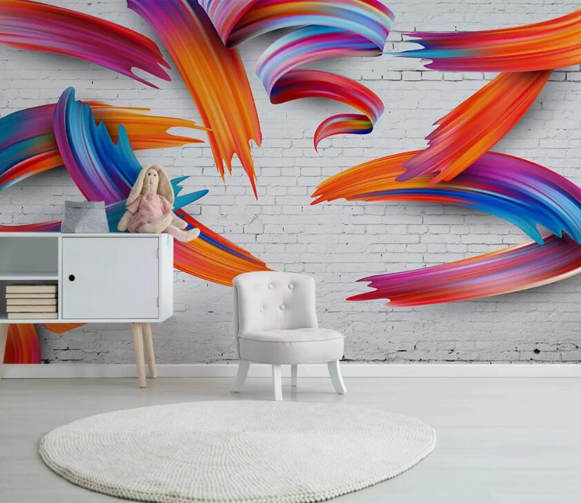 3D Ribbon Paint WC1829 Wall Murals