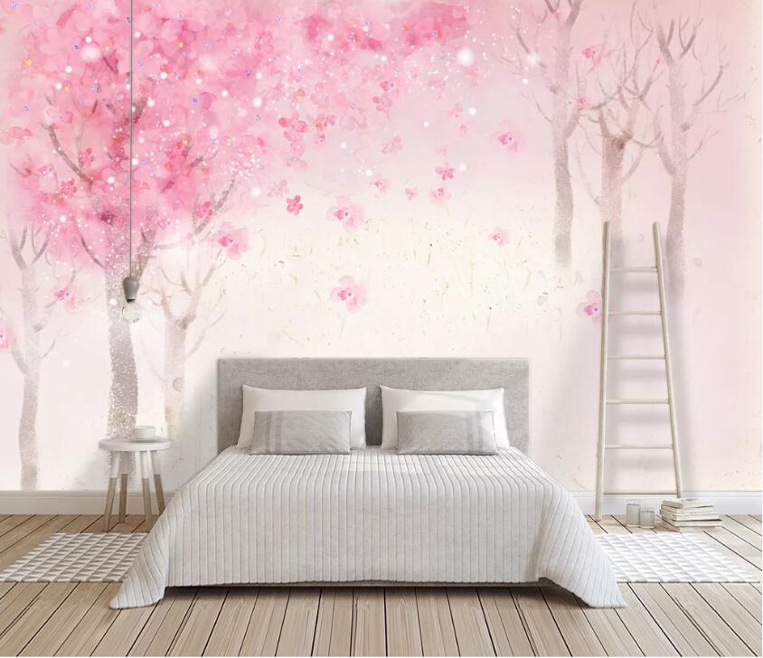 3D Pink Forest WC94 Wall Murals Wallpaper AJ Wallpaper 2