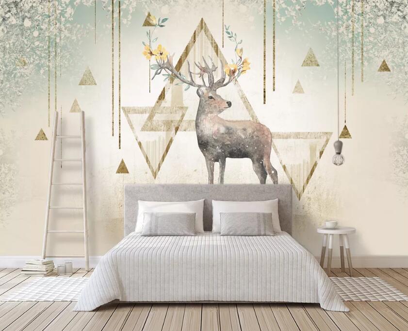 3D Deer Triangle WC1745 Wall Murals