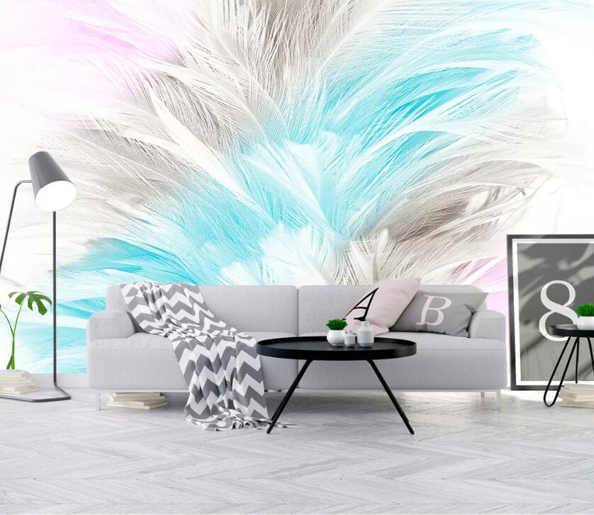3D Colored Feather WC1733 Wall Murals
