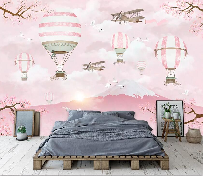 3D Rabbit Crane WC1724 Wall Murals