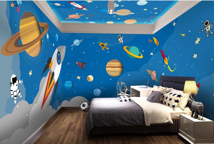 3D Planet Rocket WC51 Wall Murals Wallpaper AJ Wallpaper 2