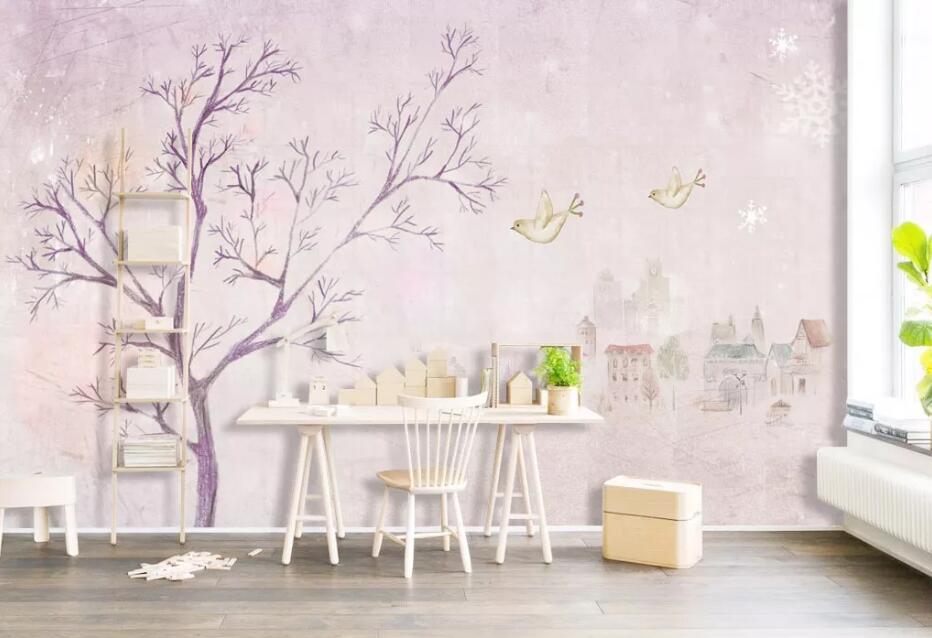 3D Flower Bird WC95 Wall Murals Wallpaper AJ Wallpaper 2