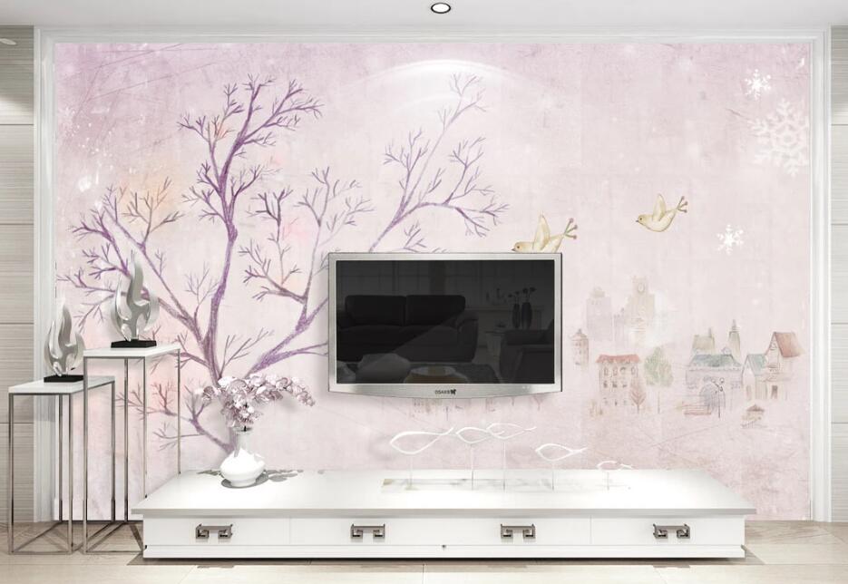 3D Flower Bird WC95 Wall Murals Wallpaper AJ Wallpaper 2