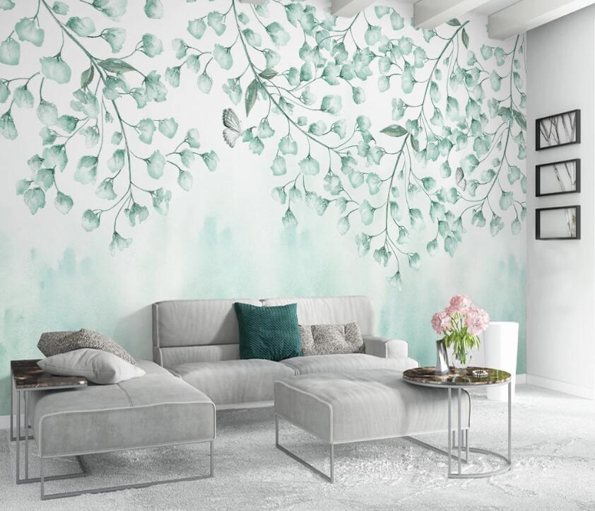3D Green Leaf WC86 Wall Murals Wallpaper AJ Wallpaper 2