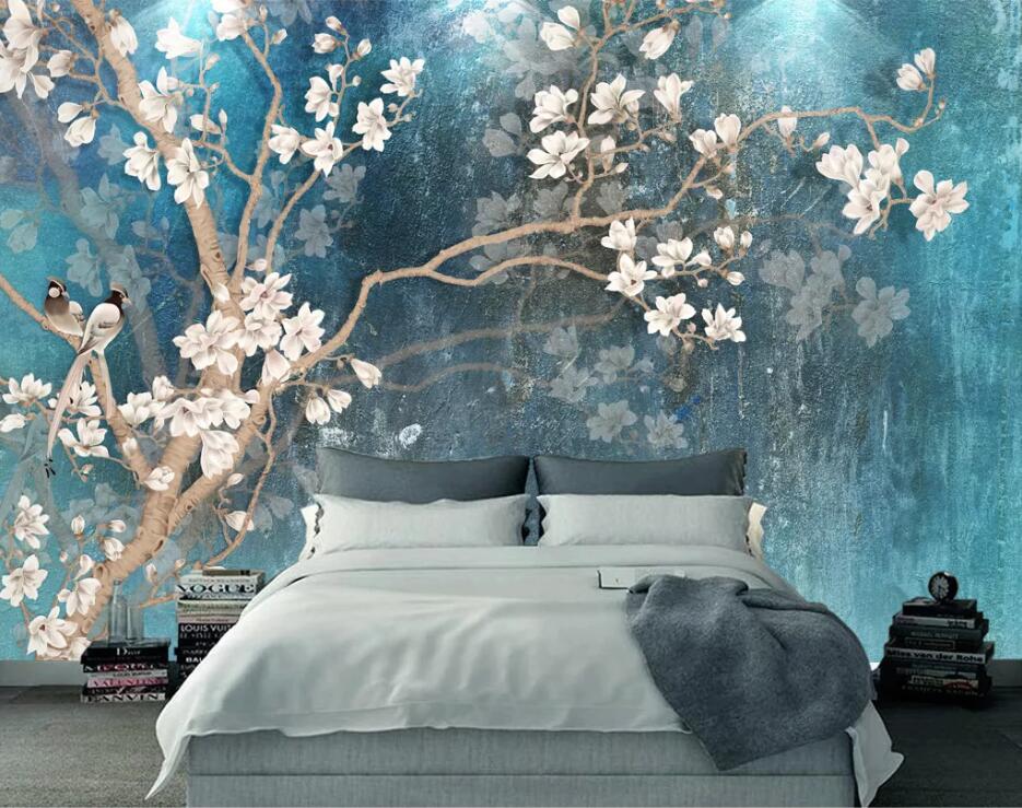 3D Plum Butterfly WC60 Wall Murals Wallpaper AJ Wallpaper 2