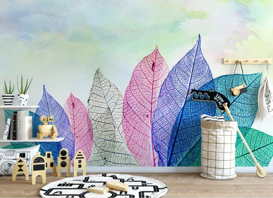 3D Colored Leaves WC20 Wall Murals Wallpaper AJ Wallpaper 2
