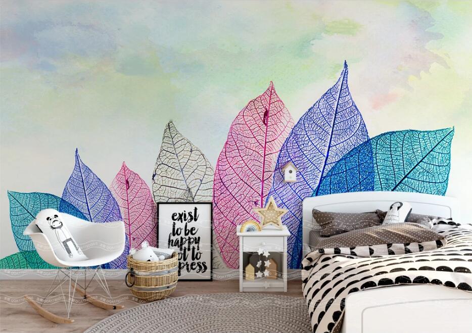 3D Colored Leaves WC20 Wall Murals Wallpaper AJ Wallpaper 2