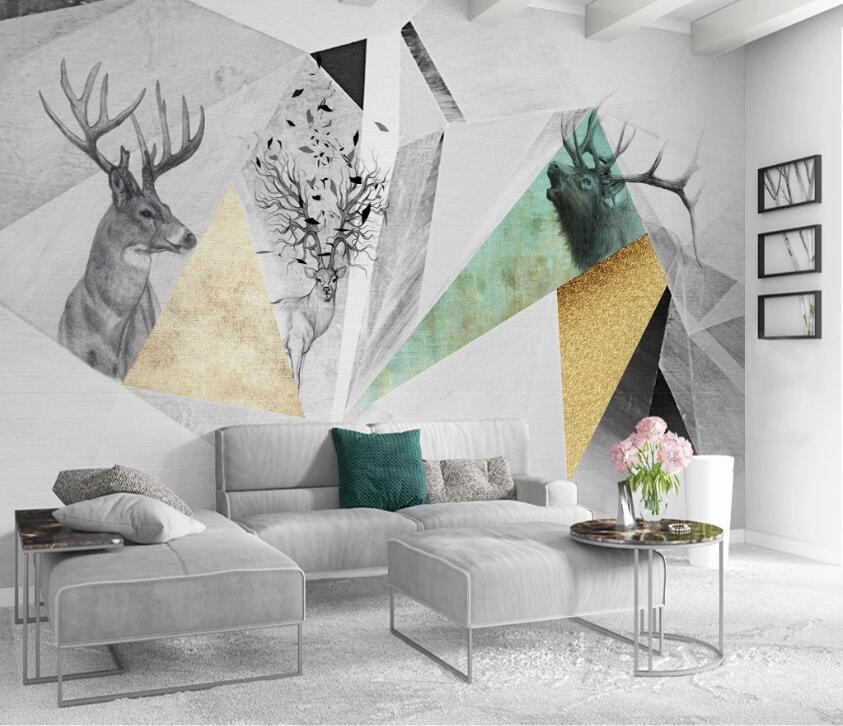 3D Triangle Deer WC1531 Wall Murals