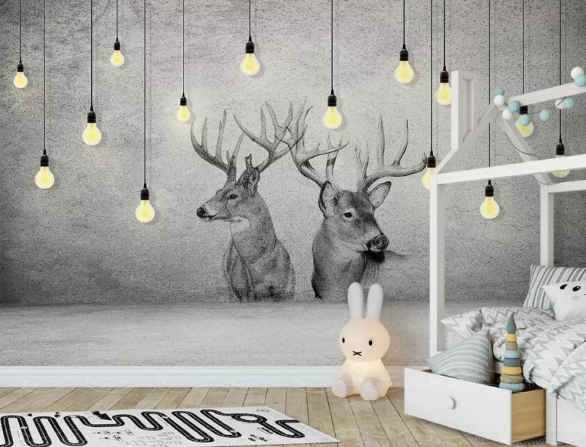 3D Elk Head WC38 Wall Murals Wallpaper AJ Wallpaper 2