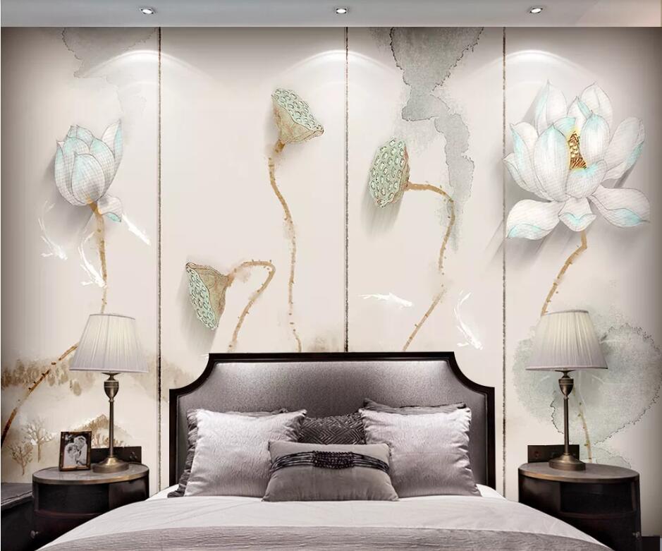 3D White Lotus WC63 Wall Murals Wallpaper AJ Wallpaper 2