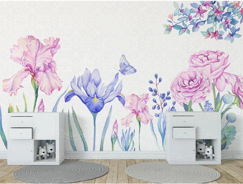 3D Colored Flowers WC61 Wall Murals Wallpaper AJ Wallpaper 2