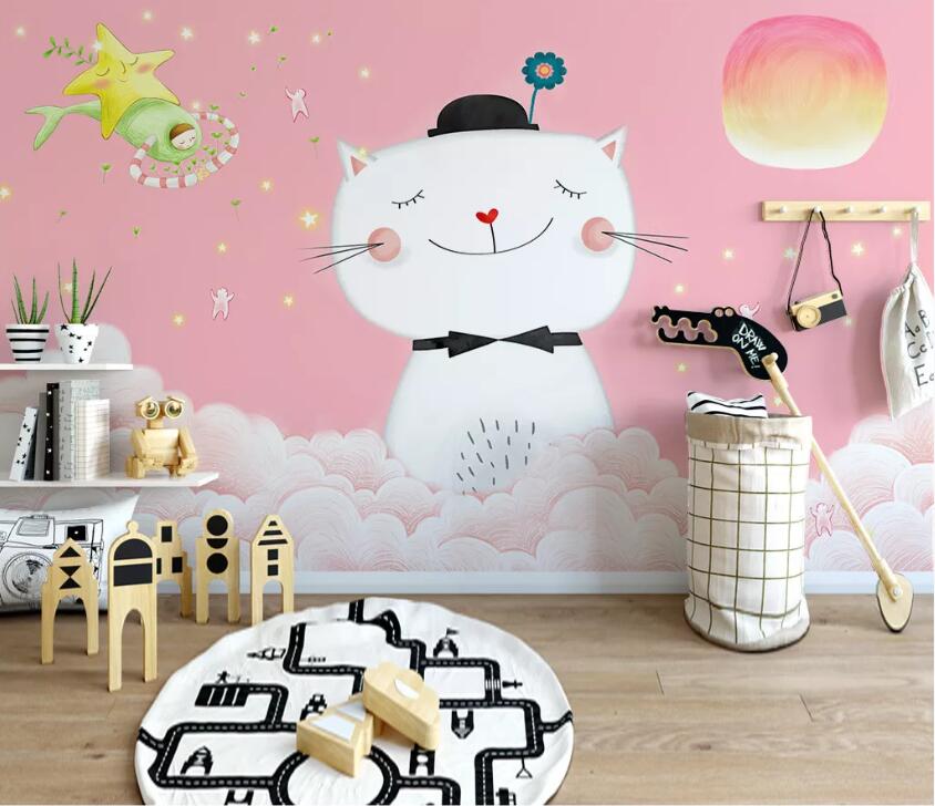 3D Cartoon Kitten WC1395 Wall Murals