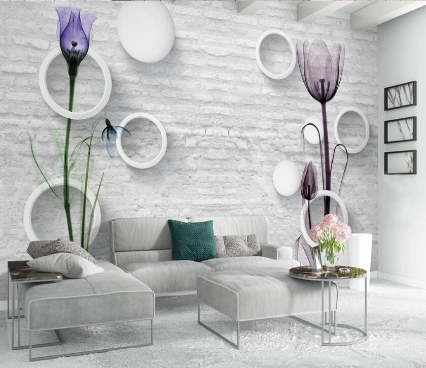 3D Circle Flower WC57 Wall Murals Wallpaper AJ Wallpaper 2