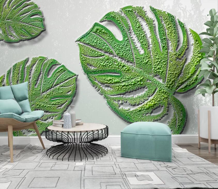 3D Art Leaf WC89 Wall Murals Wallpaper AJ Wallpaper 2
