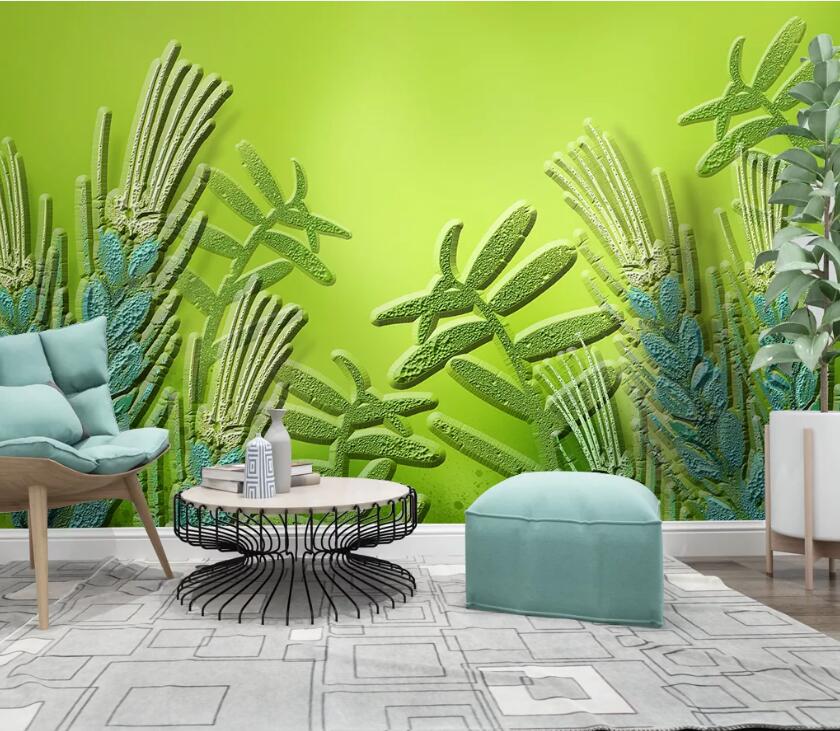 3D Green Plant WC85 Wall Murals Wallpaper AJ Wallpaper 2