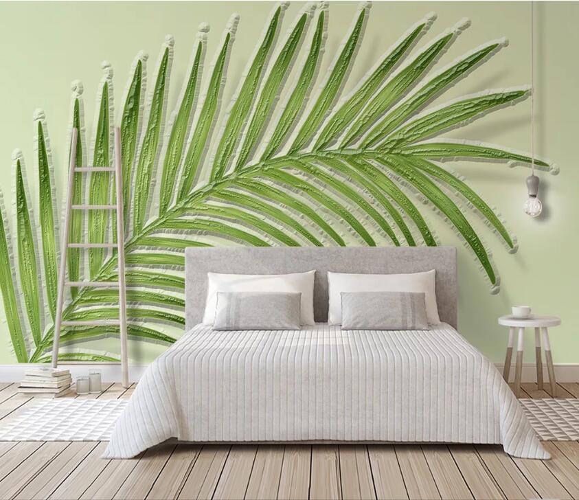 3D Art Green Leaf WC83 Wall Murals Wallpaper AJ Wallpaper 2